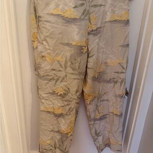 Tommy Bahama Leaf Print ankle pants in Cream, Green and yellow